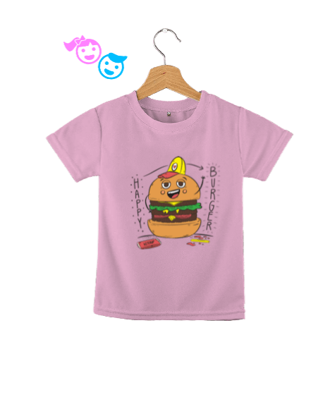 Tisho - Mutlu Hamburger adam resimli kız Çocuk Unisex