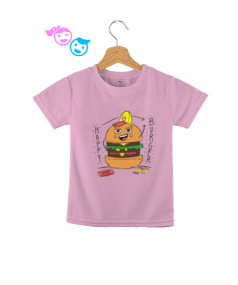 Mutlu Hamburger adam resimli kız Çocuk Unisex - Thumbnail