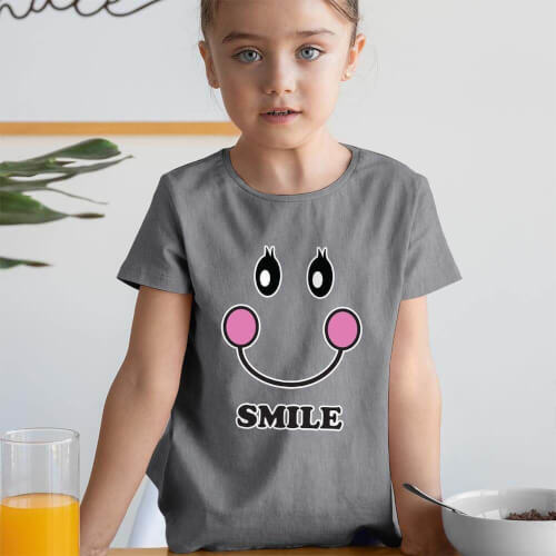Mutlu Kız Çocuk Tişört - Tekli Kombin