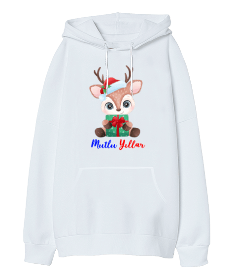 Tisho - Mutlu Yıllar Oversize Unisex Kapüşonlu Sweatshirt