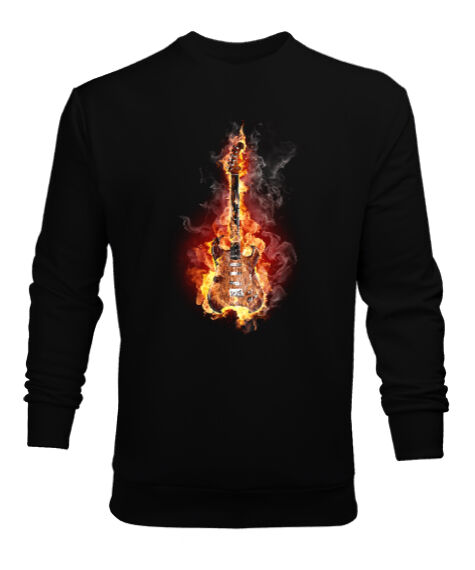 Tisho - Müziğin Ateşi Siyah Erkek Sweatshirt