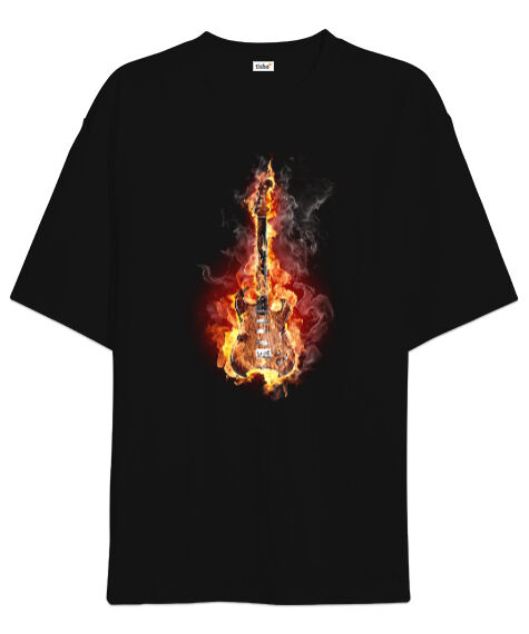 Tisho - Müziğin Ateşi Siyah Oversize Unisex Tişört