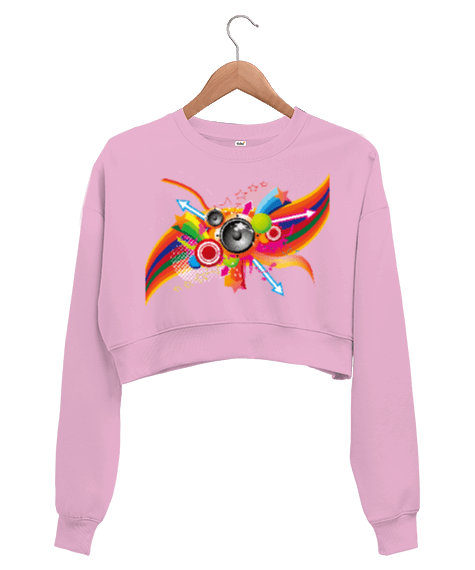 Tisho - MÜZİK Kadın Crop Sweatshirt