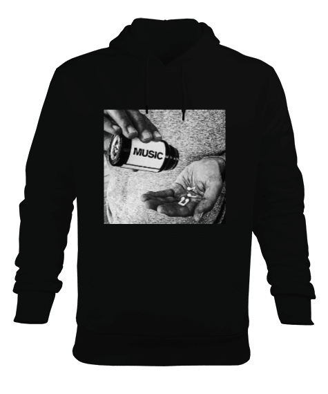 Tisho - Müzik Kapşonlu Sweatshirt Erkek Kapüşonlu Hoodie Sweatshirt