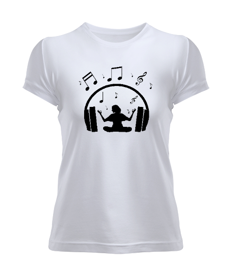 Tisho - Müzik Meditasyon Beyaz Kadın Tişört