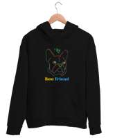 My Best Friend Siyah Unisex Kapşonlu Sweatshirt - Tisho