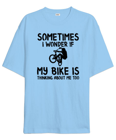 Tisho - My Bike Buz Mavisi Oversize Unisex Tişört