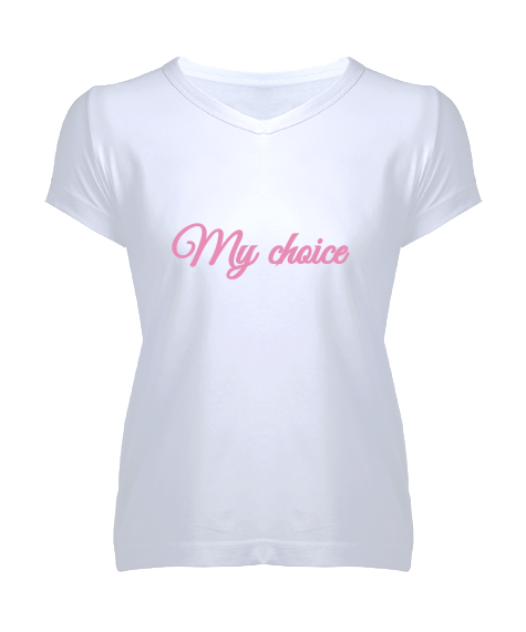 Tisho - My choice Beyaz Kadın V Yaka Tişört