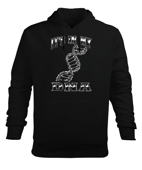 Tisho - My DNA Siyah Erkek Kapüşonlu Hoodie Sweatshirt