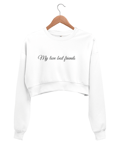 Tisho - My love best friends Kadın Crop Sweatshirt