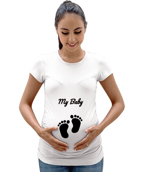 Tisho - mybaby Kadın Hamile Tişört