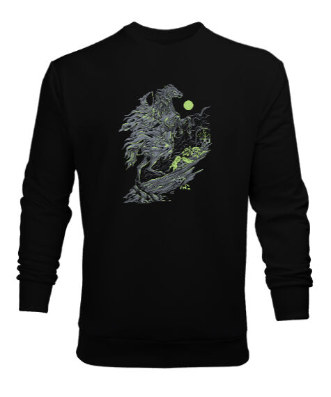 Tisho - Mystical Night Siyah Erkek Sweatshirt