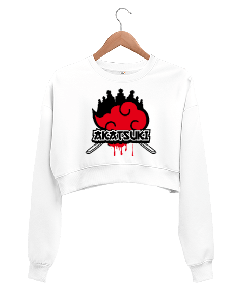 Tisho - Naruto Akatsuki Kadın Crop Sweatshirt