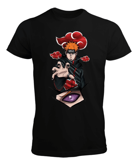 Tisho - Naruto Akatsuki Pain Villian Tasarım Baskılı Erkek Tişört
