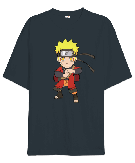 Tisho - Naruto Anime Baskılı Füme Oversize Unisex Tişört