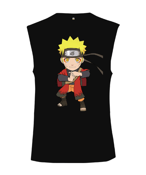 Naruto Anime Baskılı Kesik Kol Unisex Tişört