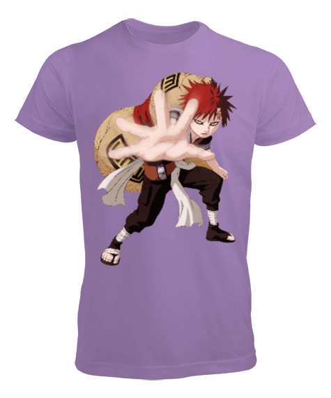 Naruto Anime Gaara Baskılı Lila Erkek Tişört
