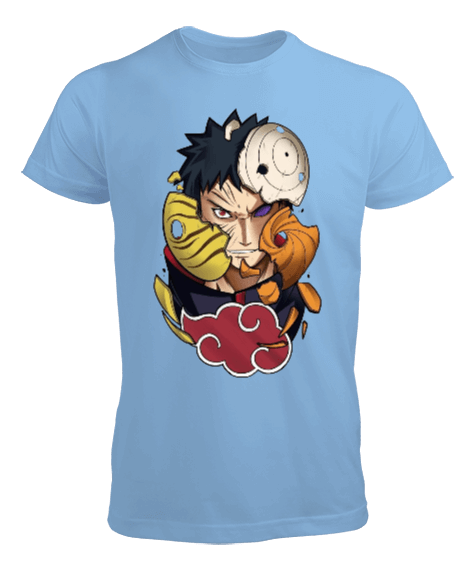 Tisho - Naruto Anime Obito Uchiha Villian Tasarım Baskılı Erkek Tişört