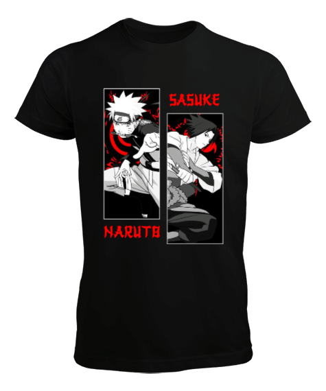 Naruto Anime Tasarım Baskılı Erkek Tişört