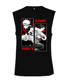 Tisho - Naruto Anime Tasarım Baskılı Kesik Kol Unisex Tişört