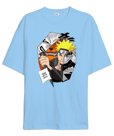 Tisho - Naruto Anime Tasarım Baskılı Oversize Unisex Tişört