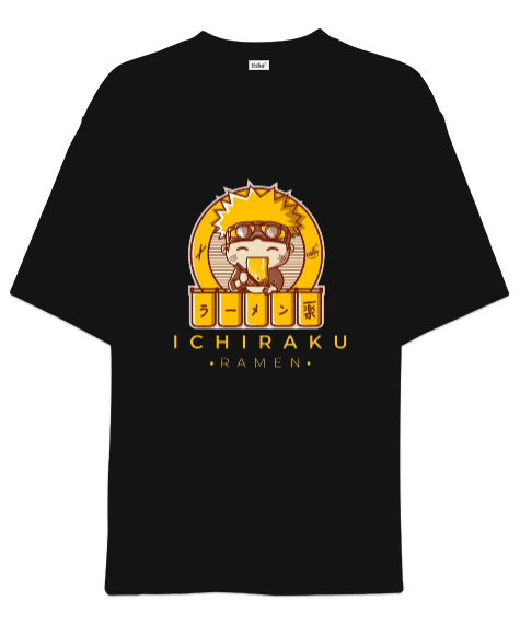 Tisho - Naruto Ichıraku Ramen Tasarım Baskılı Oversize Unisex Tişört
