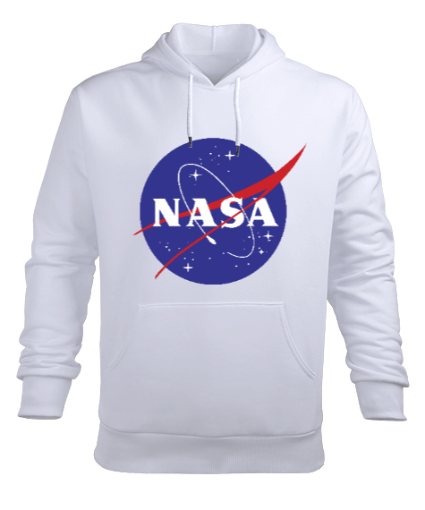 Tisho - NASA BASKILI ERKEK SWEAT Erkek Kapüşonlu Hoodie Sweatshirt