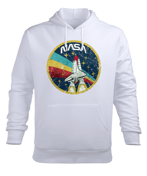 Tisho - Nasa Tasarım Baskılı Erkek Kapüşonlu Hoodie Sweatshirt