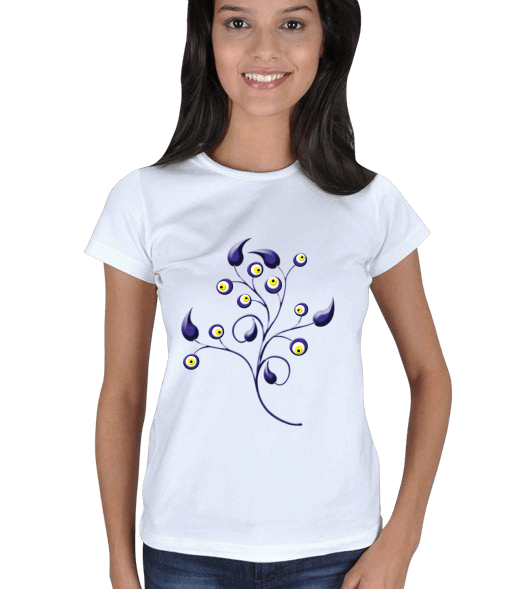 Tisho - Nazarlık, Nazar Çiçeği Kadın Tişört