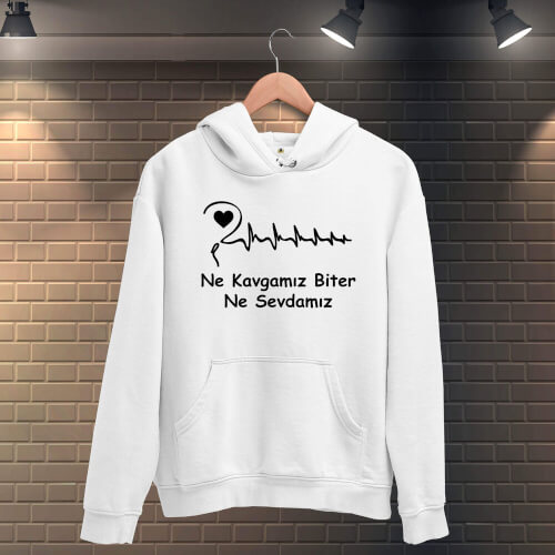 Ne Kavgamız Biter Ne Sevdamız Erkek Kapüşonlu Sweatshirt - Thumbnail