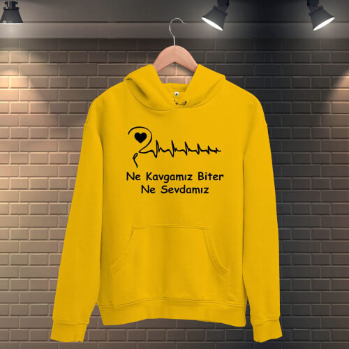 Ne Kavgamız Biter Ne Sevdamız Erkek Kapüşonlu Sweatshirt - Thumbnail