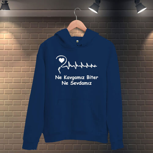 Ne Kavgamız Biter Ne Sevdamız Erkek Kapüşonlu Sweatshirt - Thumbnail