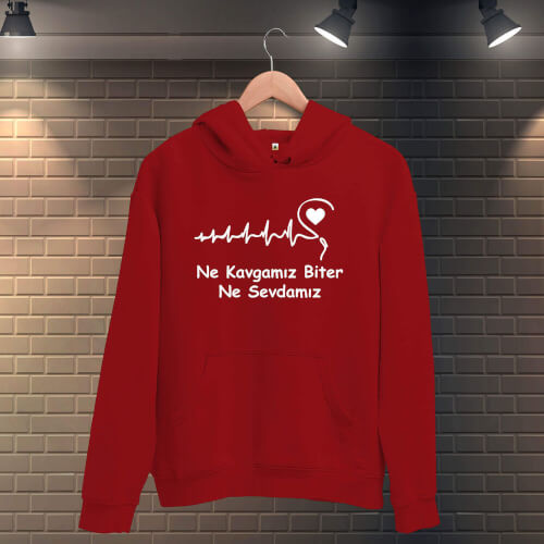 Ne Kavgamız Biter Ne Sevdamız Kadın Kapüşonlu Sweatshirt - Thumbnail