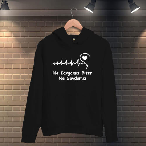 Ne Kavgamız Biter Ne Sevdamız Kadın Kapüşonlu Sweatshirt - Thumbnail