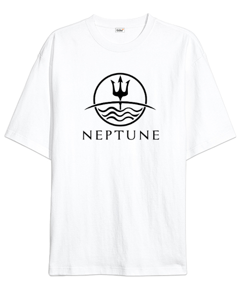 Tisho - Neptün Beyaz Oversize Unisex Tişört