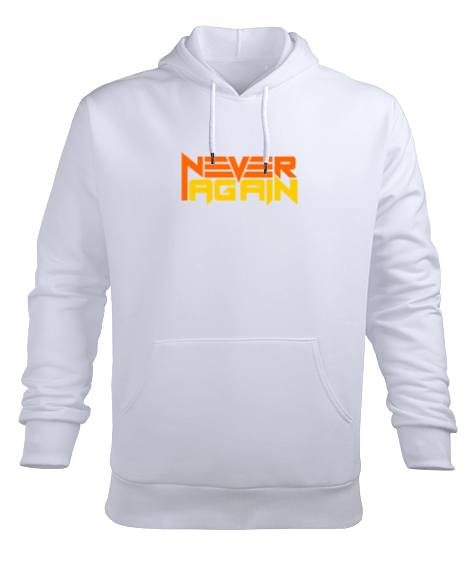 Tisho - never again logolu Erkek Kapüşonlu Hoodie Sweatshirt