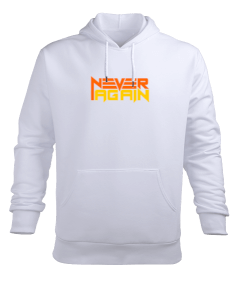 never again logolu Erkek Kapüşonlu Hoodie Sweatshirt - Thumbnail