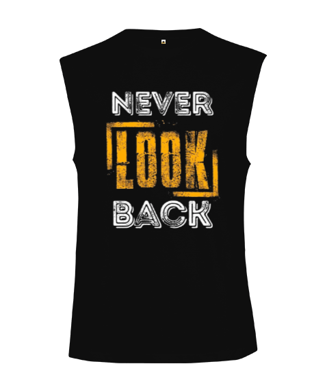 Tisho - Never Look Back Baskılı Kesik Kol Unisex Tişört