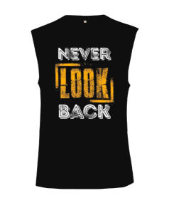 Tisho - Never Look Back Baskılı Kesik Kol Unisex Tişört