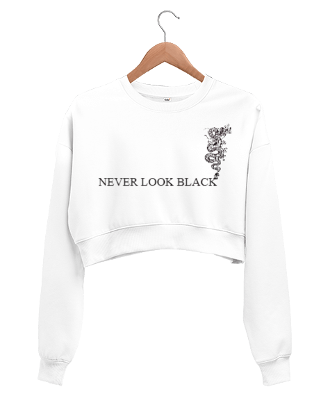 Tisho - Never Look Back Crop Kadın S-Shirt Kadın Crop Sweatshirt