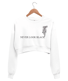 Never Look Back Crop Kadın S-Shirt Kadın Crop Sweatshirt - Thumbnail
