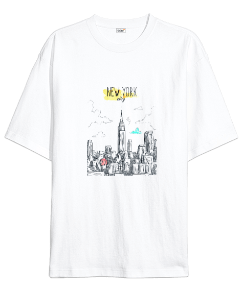 Tisho - New York Baskılı Oversize Unisex Tişört