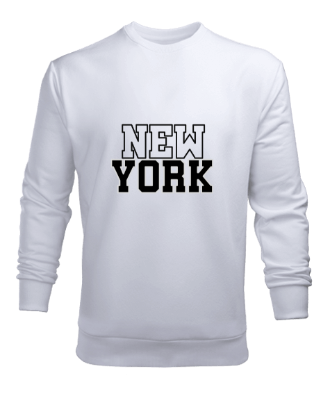 Tisho - New York Beyaz Erkek Sweatshirt