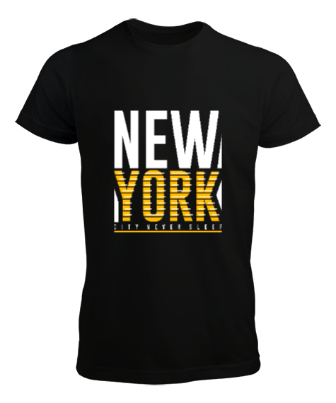 Tisho - New York City Never Sleeps Siyah Erkek Tişört