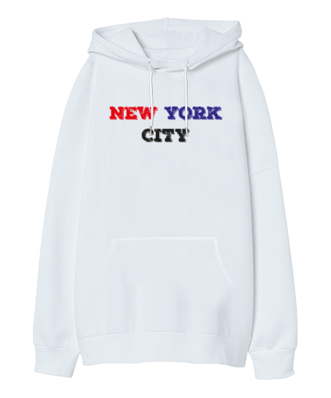 Tisho - New York City Oversize Unisex Kapüşonlu Sweatshirt