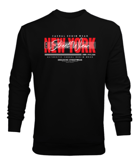Tisho - new york city Siyah Erkek Sweatshirt