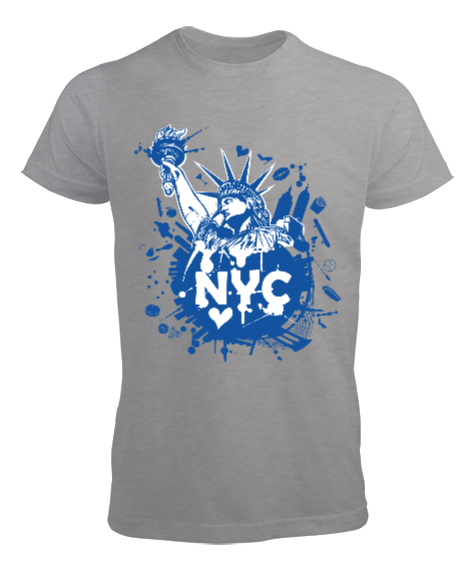 New York City Statue of Liberty Tasarım Baskılı Erkek Tişört
