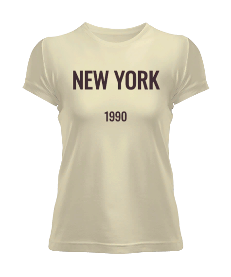 Tisho - New York Krem Kadın Tişört