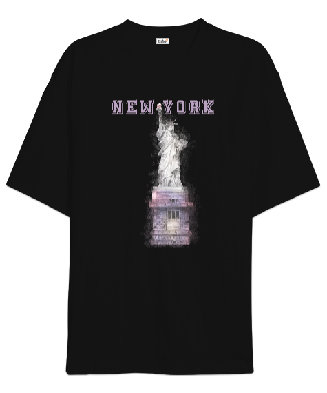 Tisho - New York Siyah Oversize Unisex Tişört