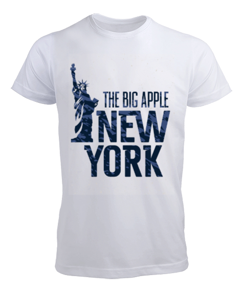 Tisho - New York The Big Apple Baskılı Beyaz Erkek Tişört